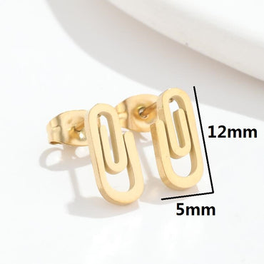 1 Pair Fashion Geometric Stainless Steel Plating Ear Studs