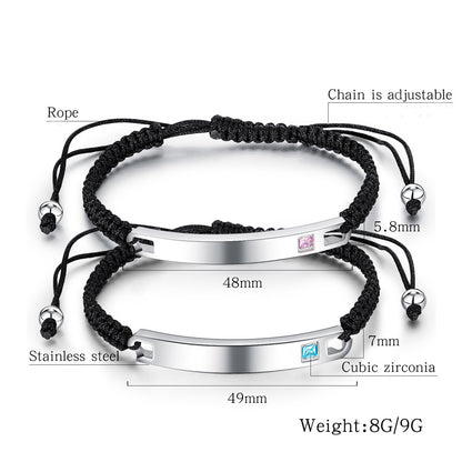 Hot Sale European And American Style Simple Personality Glossy Diamond Fashion Bracelet Can Be Laser Sculpture Logo Wholesale