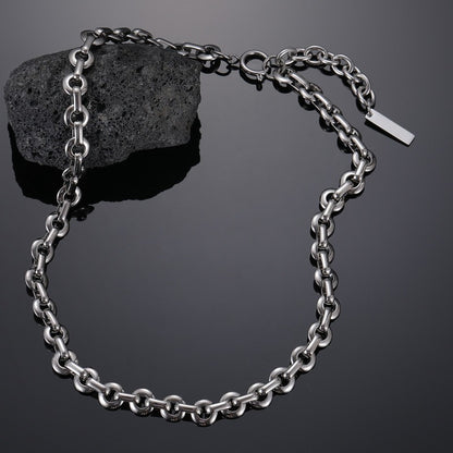 Retro Simple Style Solid Color Titanium Steel Polishing Bracelets Necklace