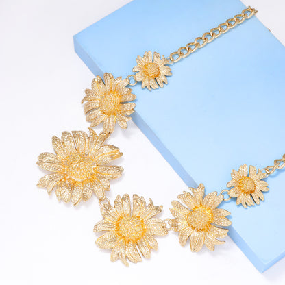 IG Style Exaggerated Flower Alloy Plating Women's Earrings Necklace