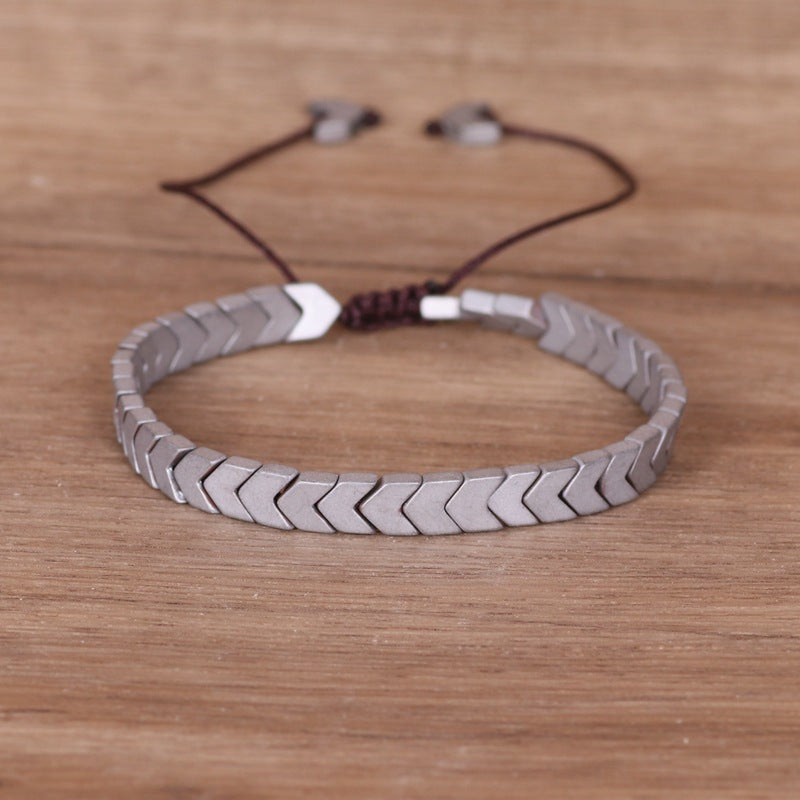 Simple Style Geometric Hematite Plating Bracelets 1 Piece