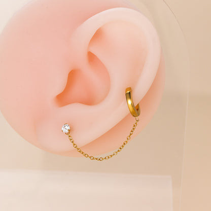 1 Piece Fashion Star Plating Stainless Steel Ear Studs