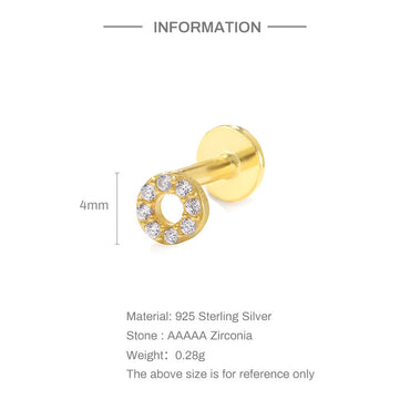 1 Piece Fashion Cross Circle Flower Silver Plating Inlay Zircon Ear Studs