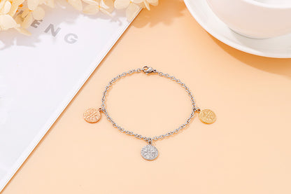 Stainless Steel Eight-pointed Star Round Tag Fashion Bracelet Wholesale Jewelry Gooddiy