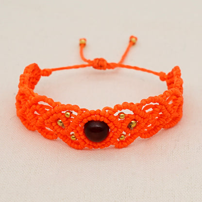 Ethnic Style Handmade Stone Beaded Macrame Bracelet