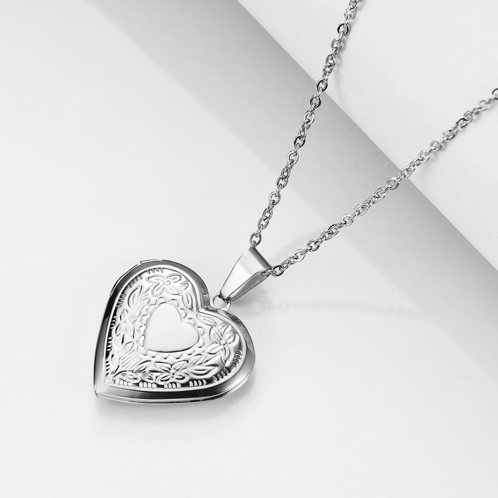 1 Piece Fashion Heart Shape Titanium Steel Pendant Necklace