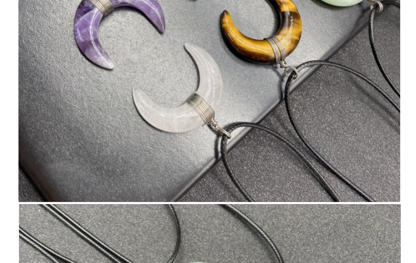 Fashion Moon Crystal Polishing Pendant Necklace 1 Piece