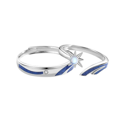 Simple Style Star Copper Inlay Zircon Open Ring 1 Piece