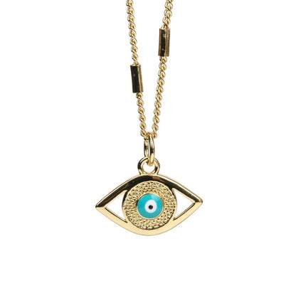 Copper Simple Style Classic Style Devil's Eye Enamel Pendant Necklace