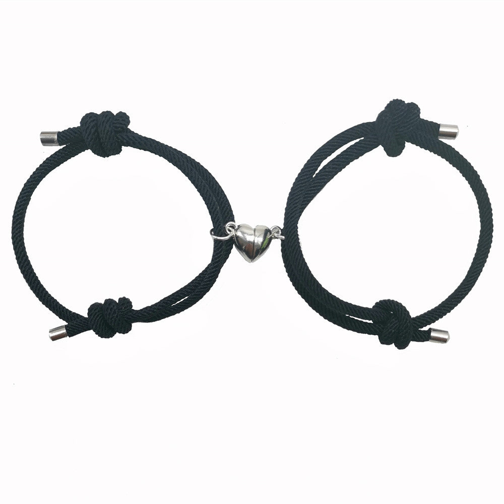 Simple Style Heart Shape Alloy Plating Couple Bracelets