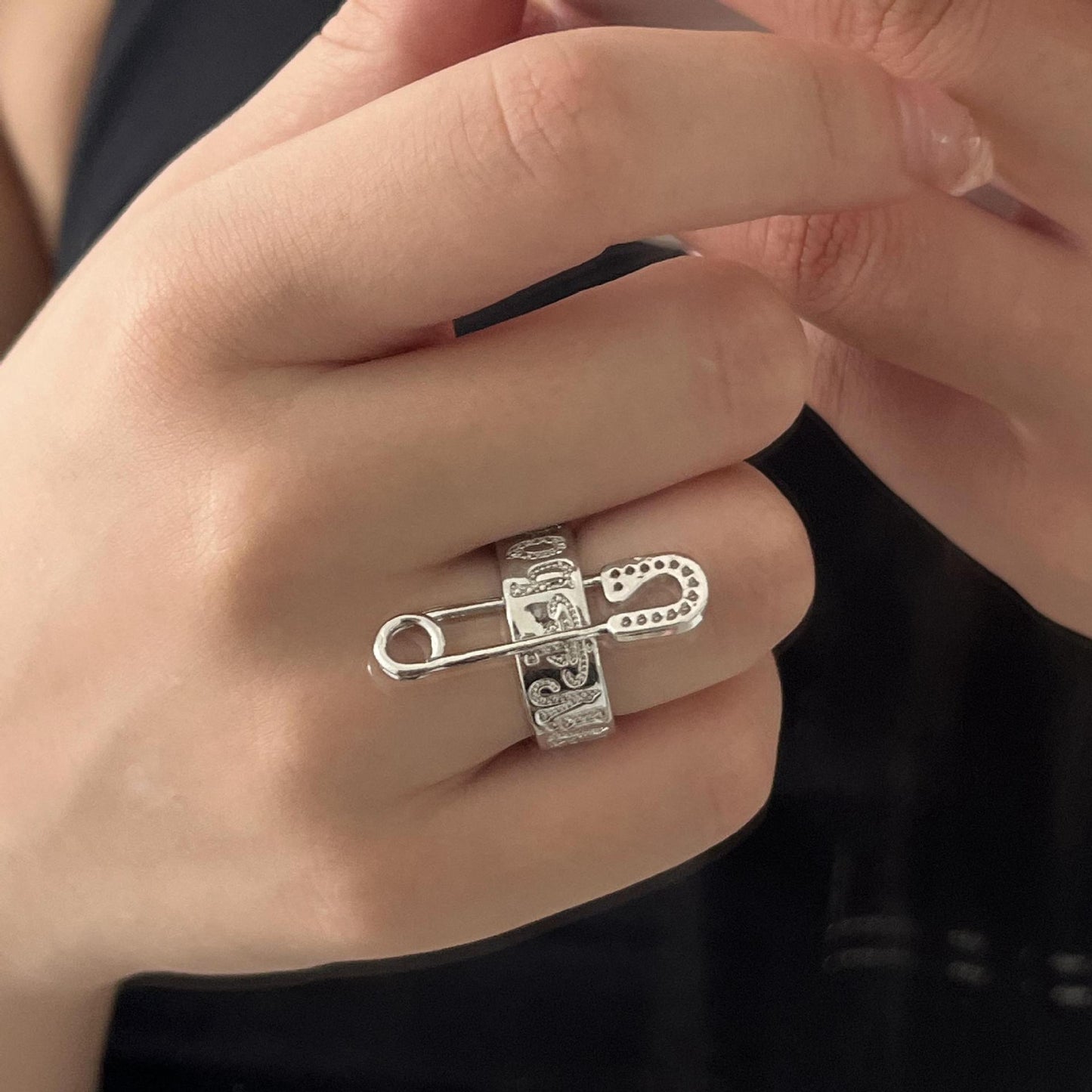 Fashion Paper Clip Alloy Plating Women's Open Ring 1 Piece