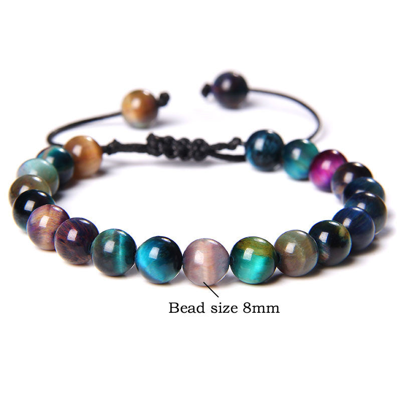 1 Piece Fashion Gradient Color Tiger Eye Beaded Bracelets