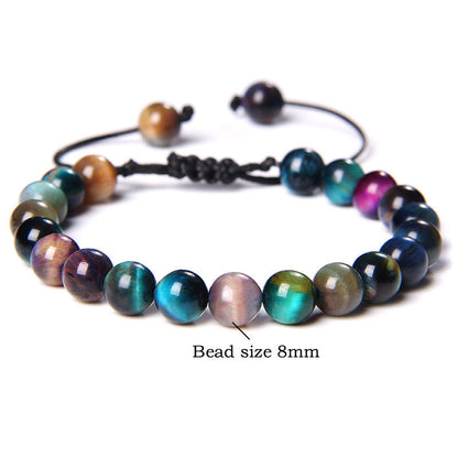 1 Piece Fashion Gradient Color Tiger Eye Beaded Bracelets