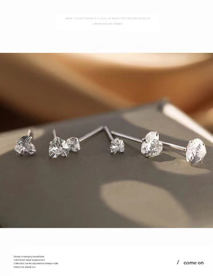 Simple Style Heart Shape Sterling Silver Plating Ear Studs 1 Pair