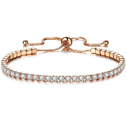 Fashion Round Copper Plating Inlay Rhinestones Bracelets 1 Piece