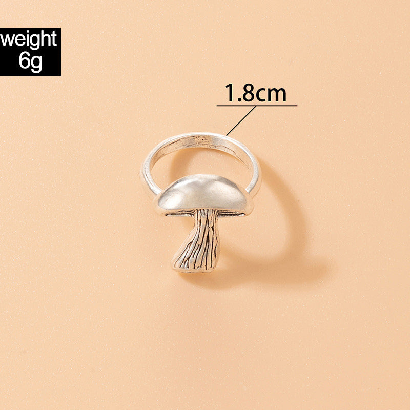 Cross-border European And American Simple Geometric Letter Animal Fish Mushroom Love Single Ring