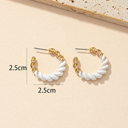 1 Pair Fashion Twist Alloy Plating Women's Hoop Earrings