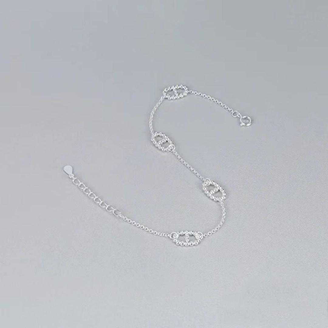 Simple Style Solid Color Sterling Silver Polishing Bracelets