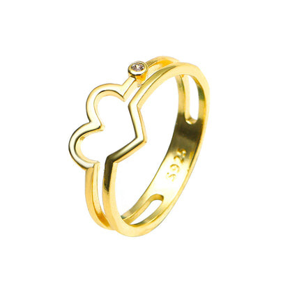 Simple Fashion Geometry Pattern Hollow Love Ring