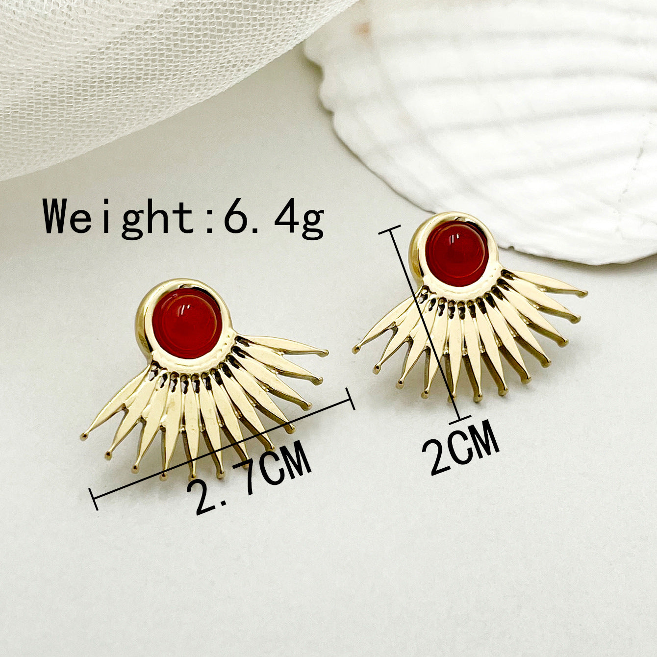 1 Pair Vintage Style Sun Stainless Steel Plating Inlay Artificial Gemstones Ear Studs