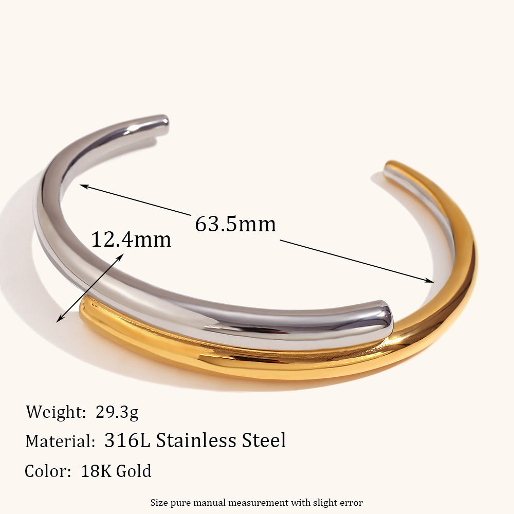 Simple Style Color Block Stainless Steel Rings Bracelets 1 Piece
