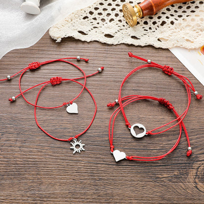 Vintage Style Heart Alloy Rope No Inlaid Women's Bracelets