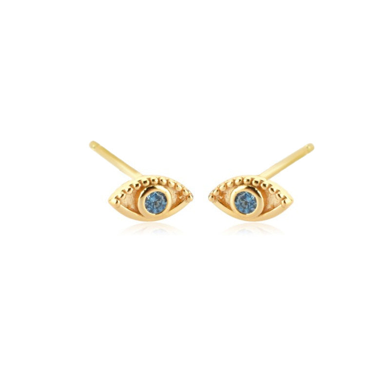 1 Pair Simple Style Eye Plating Inlay Copper Zircon Ear Studs