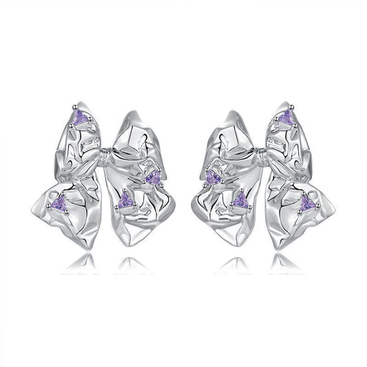 1 Pair IG Style Elegant Butterfly Copper Zircon Ear Studs