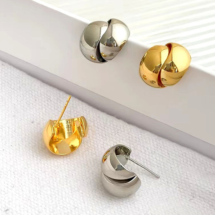 1 Pair Simple Style C Shape Plating Copper Ear Studs