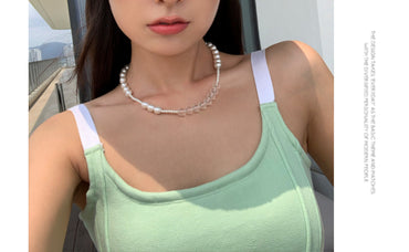 Streetwear Round Artificial Pearl Beaded Women's Necklace