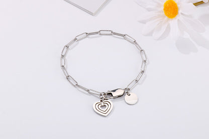 European And American Bracelet Stainless Steel Simple Heart-shape Bracelet Wholesale