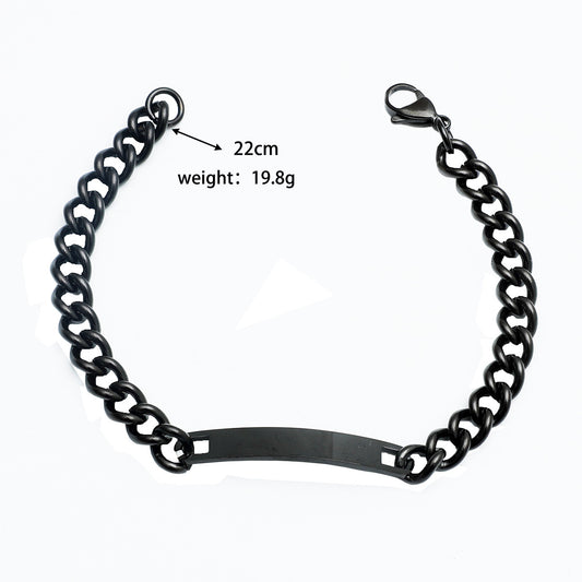 Simple Glossy Titanium Steel Long Curved Brand Lettering Bracelets Wholesale Gooddiy