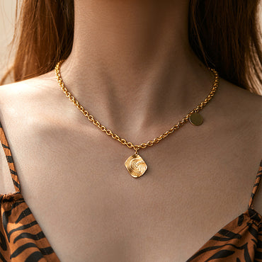 Classic Style Geometric Heart Shape Copper Irregular Plating Chain Gold Plated Pendant Necklace