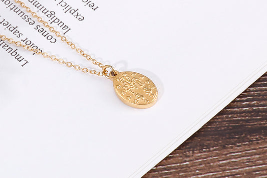 Factory Wholesale European And American New Stainless Steel Prayer Portrait Virgin Mary Necklace Bracelet Foreign Trade Female Necklace