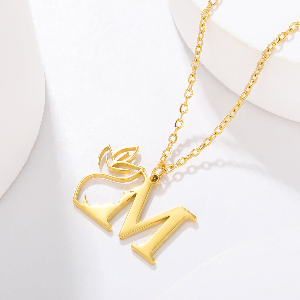 Stainless Steel Copper Simple Style Human Face Letter Plating Pendant Necklace