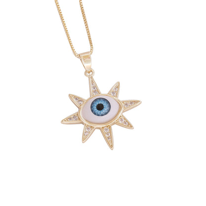 European And American Cross-border Palm Love Demon Eye Pendant Personalized Necklace