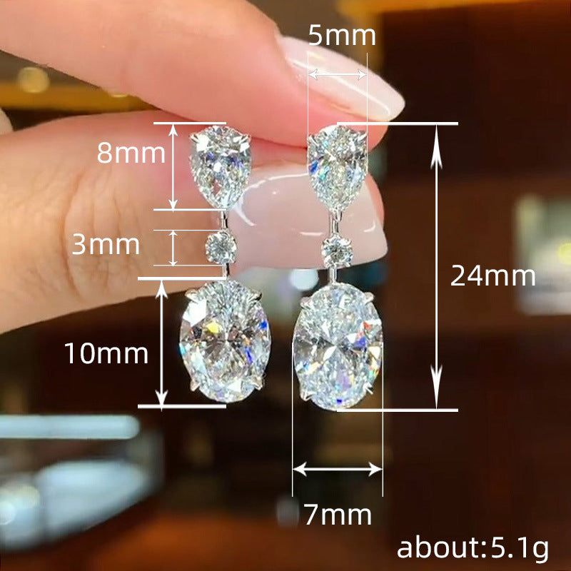 1 Pair Modern Style Simple Style Water Droplets Inlay Copper Zircon Drop Earrings