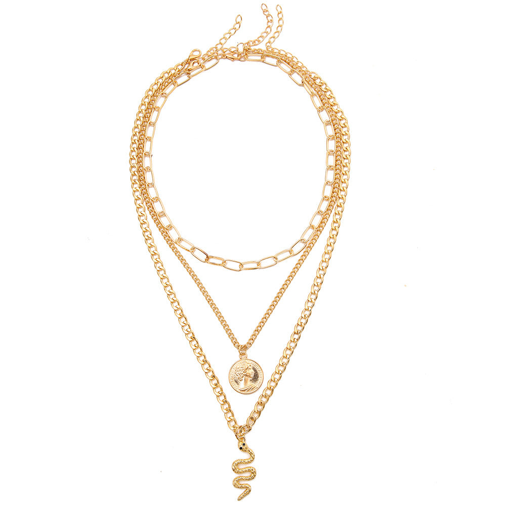 Fashion Snake Alloy Plating Layered Necklaces