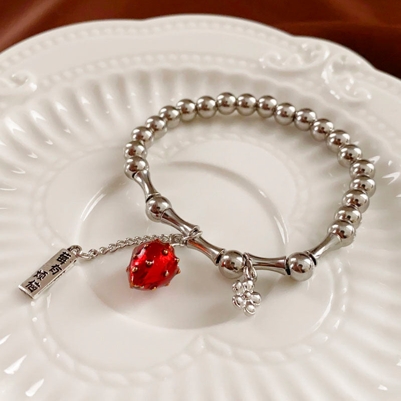 Copper IG Style Casual Sweet Strawberry Enamel Rings Bracelets