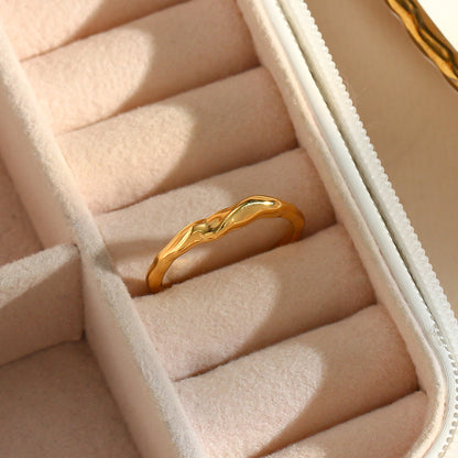 Basic Irregular Stainless Steel Plating Gold Plated Open Ring