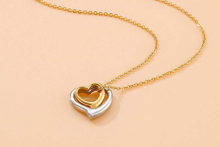 Jewelry Wholesale Clavicle Chain Fashion Heart-shaped Stainless Steel Necklace