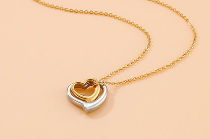 Jewelry Wholesale Clavicle Chain Fashion Heart-shaped Stainless Steel Necklace