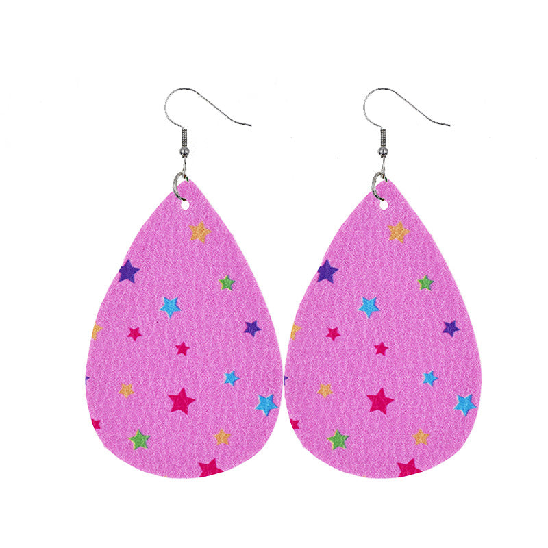 1 Pair Sweet Streetwear Heart Shape Pu Leather Drop Earrings