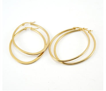 Simple Style Round Stainless Steel Hoop Earrings Plating Stainless Steel Earrings