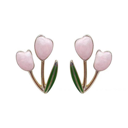 1 Pair Simple Style Flower Plating Alloy Gold Plated Ear Studs