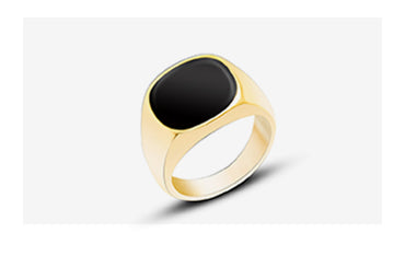 Black Shell Ring Titanium Ring Oval Ring Cross-border Steel Ring