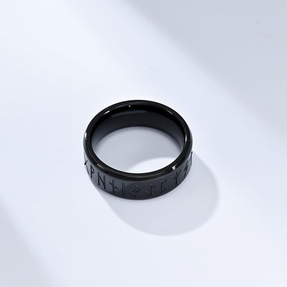 1 Piece Simple Style Symbol Titanium Steel Polishing Rings