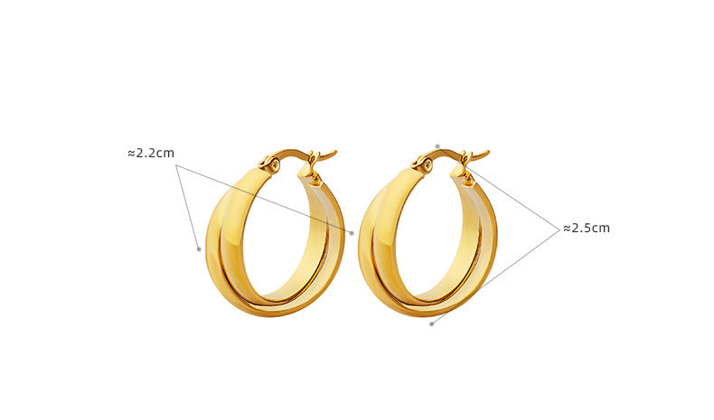 Fashion Solid Color Titanium Steel Earrings Plating Stainless Steel Earrings