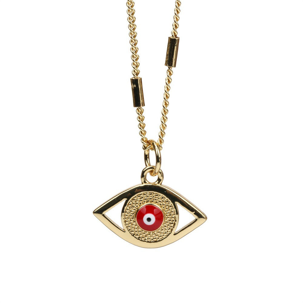 Copper Simple Style Classic Style Devil's Eye Enamel Pendant Necklace