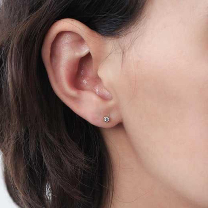 Creative Geometric Inlaid Zircon Circle Shape Earrings